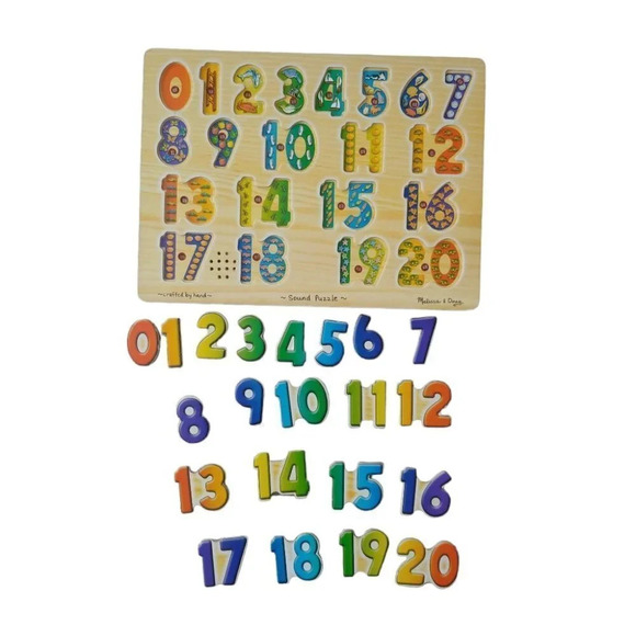 Melissa & Doug  Wooden Educational Block Puzzle, Numbers 1-20 - Picture 2 of 4